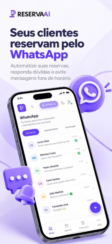 Clientes reservando pelo WhatsApp, com atendimento e confirmação no mesmo fluxo.